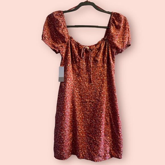 BP. Ditsy Floral Tie Front Mini Dress - Picture 1 of 13